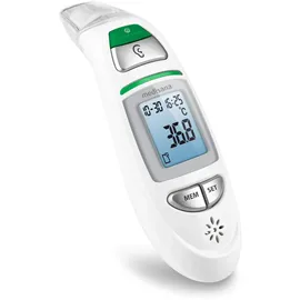 Medisana TM 750 digitales 6in1 Fieberthermometer Ohrthermometer für Babys, Kinder und Erwachsene, Stirnthermometer mit visuellem Fieberalarm, Speicherfunktion und Messung von Flüssigkeiten, Weiß