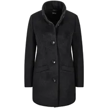 GOLDNER Langmantel GOLDNER "Stepp-Winterjacke mit Kapuze", Damen, Gr. 54, schwarz, Obermaterial: 50% Polyester PES. 50% Wolle mw., figurumspielend, Mäntel, Mit hochwertigem Twillfutter