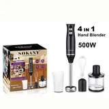 4-in-1-handmixer Mit Zerkleinerer, Schneebesen, Eiscrusher, Küchenmaschine Und Zitruspresse, 220 V, 500 W, Elektrischer Mixer