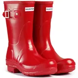 Hunter Damen Stiefel Original Kurz Glanz Schnee Regen Stiefel Wasserstiefel Unisex - Navy - 7, glänzend rot, 40 EU - 40 EU