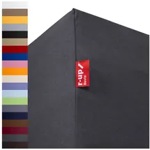 r-up Spannbettlaken Baumwolle-Elasthan 200 x 220 - 220 x 240 cm anthrazitgrau