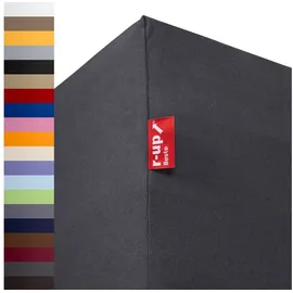 r-up Spannbettlaken Baumwolle-Elasthan 200 x 220 - 220 x 240 cm anthrazitgrau
