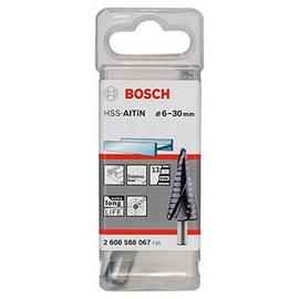 Bosch Accessories 2608588067 HSS Stufenbohrer HSS-AlTiN 6 - 30 mm, 10 mm, 93,5 mm, 13 Stufen