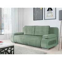 MIRJAN24 Schlafsofa Emma Cord, mit Schlaffunktion und Bettkasten, Rückenlehne in Form beweglicher Kissen grün