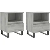 vidaXL Nachttische 2 Stk. Grau Sonoma 40x35x50 cm Holzwerkstoff