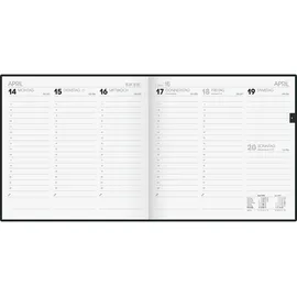 Brunnen Quadratkalender 766 21x20,5cm 1 Woche/2 Seiten Balacron-Einband schwarz 2026