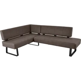 K+W Komfort & Wohnen Eckbank K+W KOMFORT & WOHNEN "Spider II", braun (coffee 78, schwarz), B:165cm H:88cm T:195cm, Sitzbänke, Eckbank, Sitzsteppung, bequem durch Sandwichbauweise, 2 Stellmaße