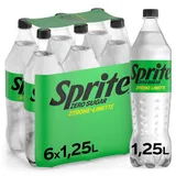 Sprite Zero Zitrone-Limette Limonade – zuckerfreies, kalorienfreies Erfrischungsgetränk mit fruchtigem Zitronen-Geschmack – 6x 1,25L Einweg PET Flaschen – Vorratspack