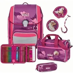 SCOUT 76400639900 SCOUT GENIUS SET 4TLG. PINK HORSE - Schulranzen-Set