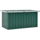 FIRBNUS Aufbewahrungsbox Groß 129x67x65 cm Gartenbox mit Klappdeckel Auflagenbox Gartentruhe Kissenbox Box mit Deckel Gartenboxen Storage Boxes Gartenschrank Grün Verzinkter Stahl