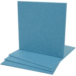 4er-Set Akustikwandpaneel MCW-L52, Wandpaneele Akustikplatten, schalldämmend 1qm Fläche 50x50cm ~ blau