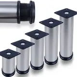 ID Dinkel Möbelfuße verstellbar EDELSTAHL 50mm Sofafuß Küchenfuß Sockelfüße Bettfüße Bein Edelstahl V2A 300 mm