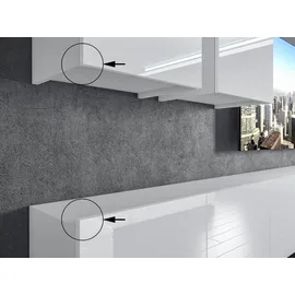 Belini Wohnwand Vollausstattung Wohnzimmer-Set Moderne Schrankwand mit LED-Beleuchtung Anbauwand TV-Schrank Weiß