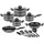 GSW Milano Grey Topf-Set 6-tlg. Kochtopf + Glasdeckel