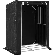 vidaXL Brennholzregal Stahl 150 x 100 x 200 cm mit Regenschutz Schwarz