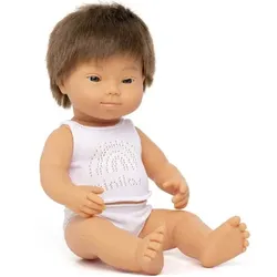 miniland dolls Babypuppe europäischer Junge mit Down-Syndrom