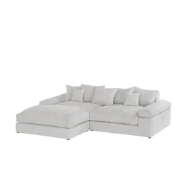 Smart Eckcouch Stoff 2-Sitzer Grau