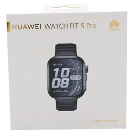 Huawei Fit 5 Pro BT 44 mm Titangehäuse Silber Fluorelastomerarmband Black