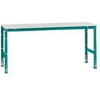 Manuflex Grundtisch UNIVERSAL Standard, Tischplatte Kunststoff, 2000x800, wasserblau