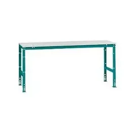 Manuflex Grundtisch UNIVERSAL Standard, Tischplatte Kunststoff, 2000x800, wasserblau