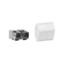 GGK 6633 GGK Datenanschlussdose DA-2-180-9010, 45x45mm, 2 Port, Cat6A, 180 Grad, weiß M45-1-Datendose M451Datendose
