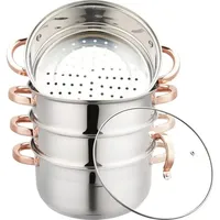 Klausberg Matowarka Dampfgarer Töpfset Dampfkochtöpfe KLAUSBERG (Silver/Rosegold, 5-Tlg)