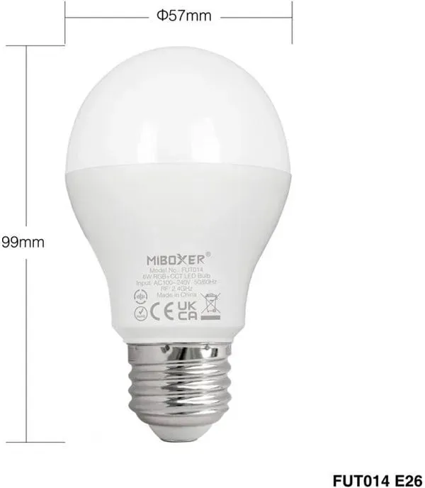 LED Pære E27 - 6W - RGB-CCT - WiFi