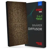 Addictive Sound Binary Diffuser Hybrid Akustikpanel - Holz-Diffusor & Absorber - Binär-Algorithmus 250-9300 Hz - Made in EU CNC-Präzision - Wand/Decke - 36 Monate Garantie - 120x60x11,5cm - Wenge