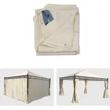 MCW Seitenwand für Pergola Calpe 4 Stück Creme 4 x 4 m