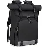 NEWHEY Rolltop Rucksack Herren Damen Laptop Rucksack 17,3 Zoll Schulrucksack Wasserdichter Daypacks Reisen Lässiger Wander Arbeit Rucksack