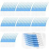 FULHANY 84 StüCk InterdentalbüRste - Gebogene Form Gum InterdentalbüRsten - Zahnreiniger- Zur Reinigung Von ZäHnen, Zahnfleisch Und Speiseresten Mit Box (Blau)