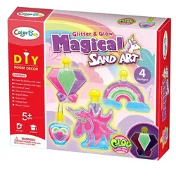 Kreatives Set Fluoreszierender Sandskunst, Magie - 4 Teile