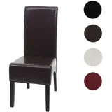 Einzelst�ck | Esszimmerstuhl Latina, Küchenstuhl Stuhl, Leder ~ braun, dunkle Beine