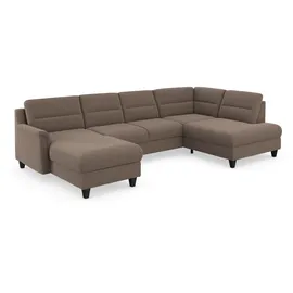 sit&more Wohnlandschaft SIT & MORE "Farö U-Form", grau (taupe), B:325cm H:90cm T:187cm, Sofas, Wohnlandschaft, inklusive Federkern, wahlweise mit Bettfunktion und Bettkasten