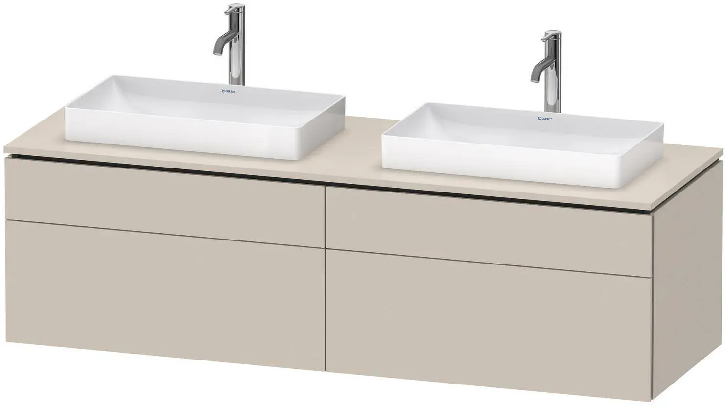 Duravit L-Cube Konsolenwaschtischunterbau mit 4 Auszügen, 162 x 55 cm, für zwei Waschtische