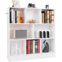 Costway Bücherregal, Weiß, Holz, 24x104x100 cm, Wohnzimmer, ,