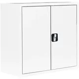 Stahl-Aktenschrank Mehrzweckschrank Metallschrank abschließbar Weiß 750 x 800 x 383 mm 530307