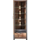 Innostyle Vitrine Cardiff 69 x 194 x 40 cm Braun / Schwarz