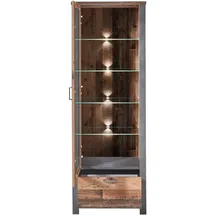 Innostyle Vitrine Cardiff 69 x 194 x 40 cm Braun / Schwarz