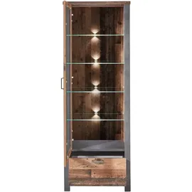 Innostyle Vitrine Cardiff 69 x 194 x 40 cm Braun / Schwarz