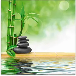 Artland Glasbild »Spa Konzept Zen Basaltsteine«, Zen, (1 St.), in verschiedenen Größen Artland Farbe Bild(er): grün