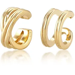 Paar Ohrhaken ELLI "Earcuff ohne Stein 925 Sterling Silber", gold, Ohrringe, Damen, OneSize, ohne Stein, Silber 925 (Sterlingsilber)
