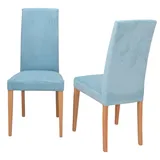 Polsterstuhl - Esszimmerstuhl 2er-Set Buche-Nb./Blau  Küchenstuhl Speisestuhl