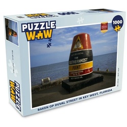 MuchoWow Puzzle Leuchtfeuer in der Duval Street in Key West, Florida, 1000 Puzzleteile, Foto-Puzzle, Bilderrätsel, Puzzlespiele, Klassisch bunt
