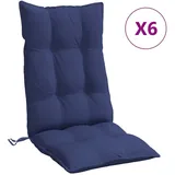 vidaXL Hochlehner-Auflagen 6 Stk. Marineblau Oxford-Gewebe