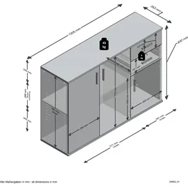 FMD Albi 120,5 x 83 x 35 cm Weiß