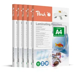 Peach A4 Lam pouch 216x303mm 80mic (5x100)