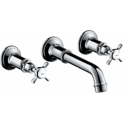 3-Loch Waschtischarmatur Axor Montreux Wand Fertigset chrom