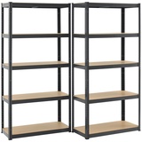 Juskys Lagerregal Basic 2er Set 180 x 90 x 40 cm - Grau