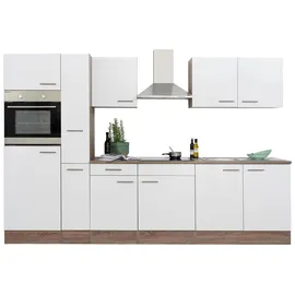 Respekta Küchenzeile 300 cm Weiß Eiche